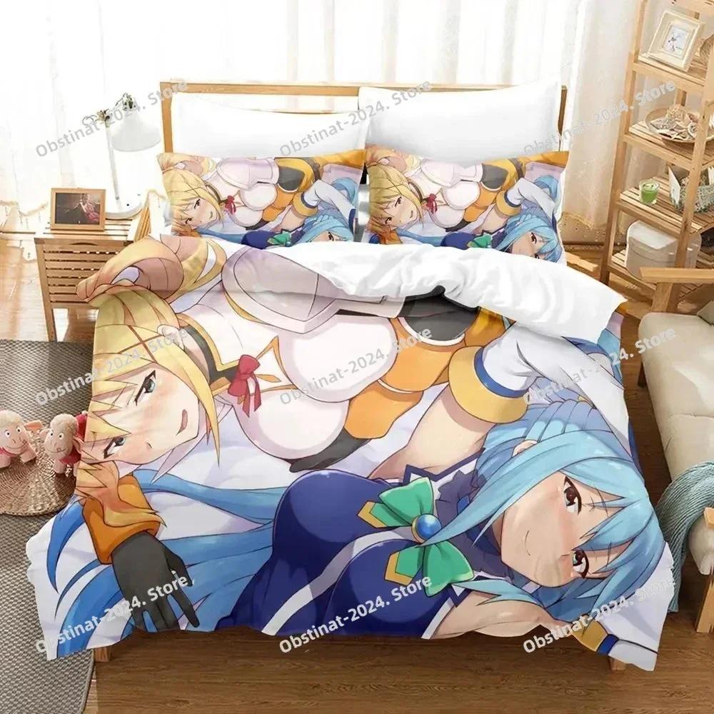 3D Print Anime KonoSuba Bedding set Printed Duvet Cover Pillowcase Single Double Queen Super King Size Sets