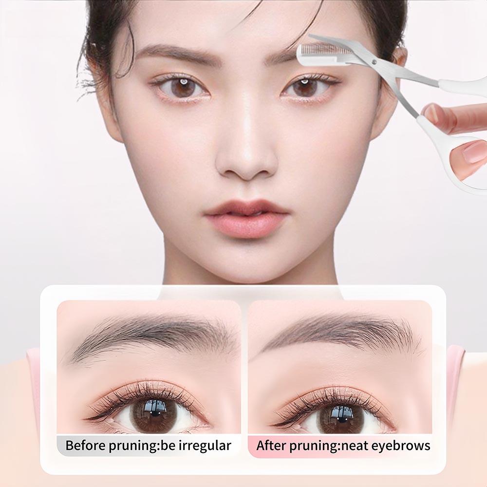 Eyebrow Trimmer Makeup Tools Stainless Steel Eyebrow Scissors with Comb Hair Removal Perfect Eyebrows Shaping Beauty Makeup Tool