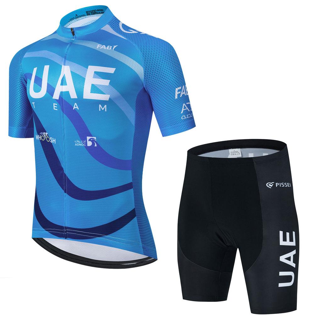 Uae Cycling Jersey Set Summer Men's Ropa Ciclismo Bicycle Cycling Clothing Breathable Mountain Bike Jersey Race Sportswear Suit