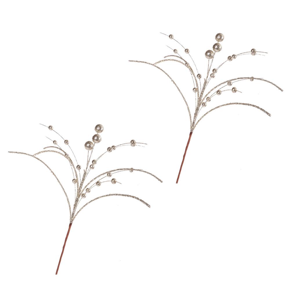 2Pcs Christmas Holly Berries Branch Christmas Plant Arrangement for Christmas Wreaths Thanksgiving Wedding Decorations