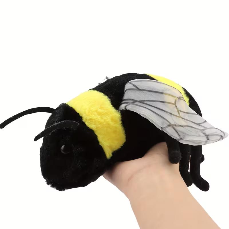 2 Sizes Cute Bee Plush Toy Honeybee Plush Toy Soft Furry Bee Stuffed Animal Decor Holiday Gifts For Youngsters Insect Plushies