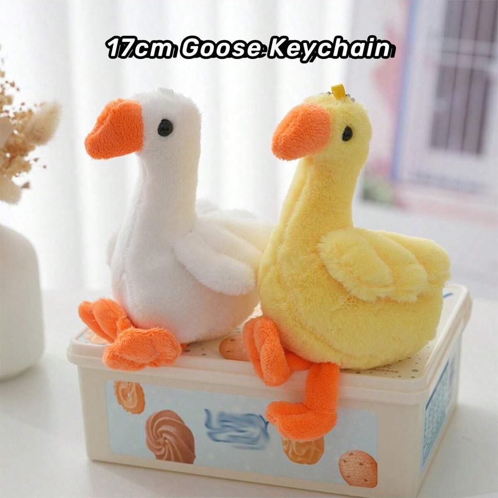Non-Toxic Soft Plush Duck Keychain Adorable Animal Keyring Bag Purse Accessory Stuffed Cartoon Duckling Bag Charm Gift For Ladies
