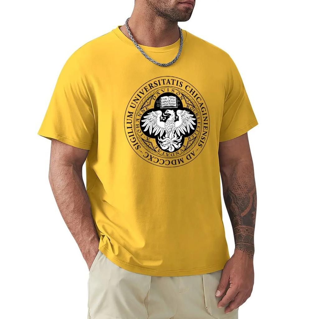 University of Chicago T-shirt anime clothes Short sleeve tee blacks oversizeds designer t shirt men