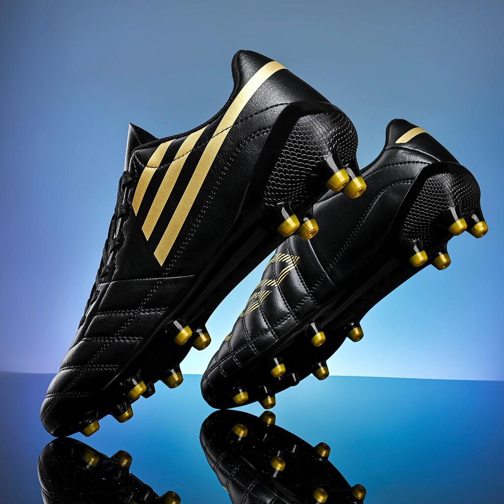 Chaussures de Football Basses Chaussures Chaussettes Tissées Fly Pelouse Artificielle Clous TF Clous AG Pieds en Cuir Chaussures de Football pour Hommes et Femmes