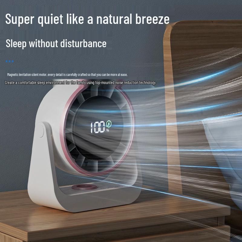 Foldable Mini Silent USB Fan with Digital Display for Desktop or Wall Mount