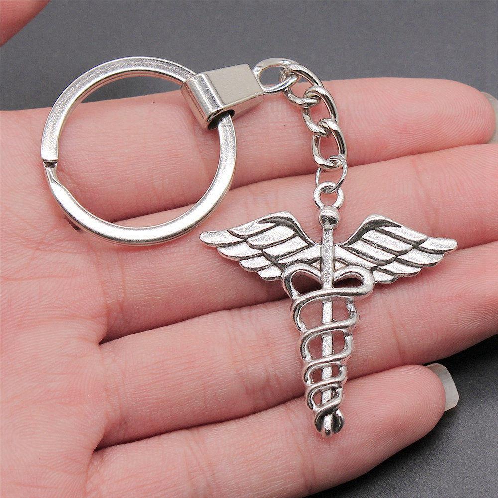 Dinosaur Animal Prehistoric Creature Pendant Antique Bronze Metal Keychain with 30mm Ring for Women High Quality