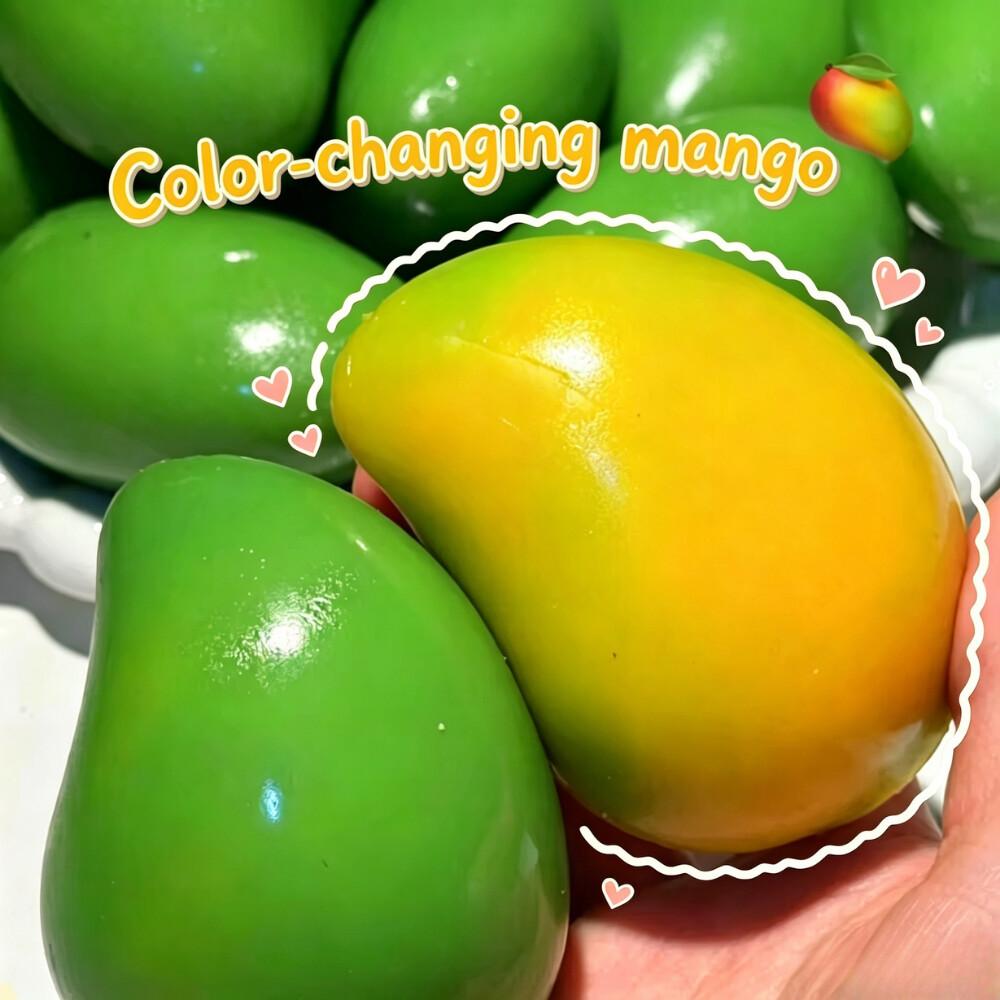 Interesting Toys In Stock Handmade Crispy Mango Stress Ball Squeeze Toy, Color-Changing Mango Squishy Fidget Ball, Asmr Sensory Stress Relief Toy