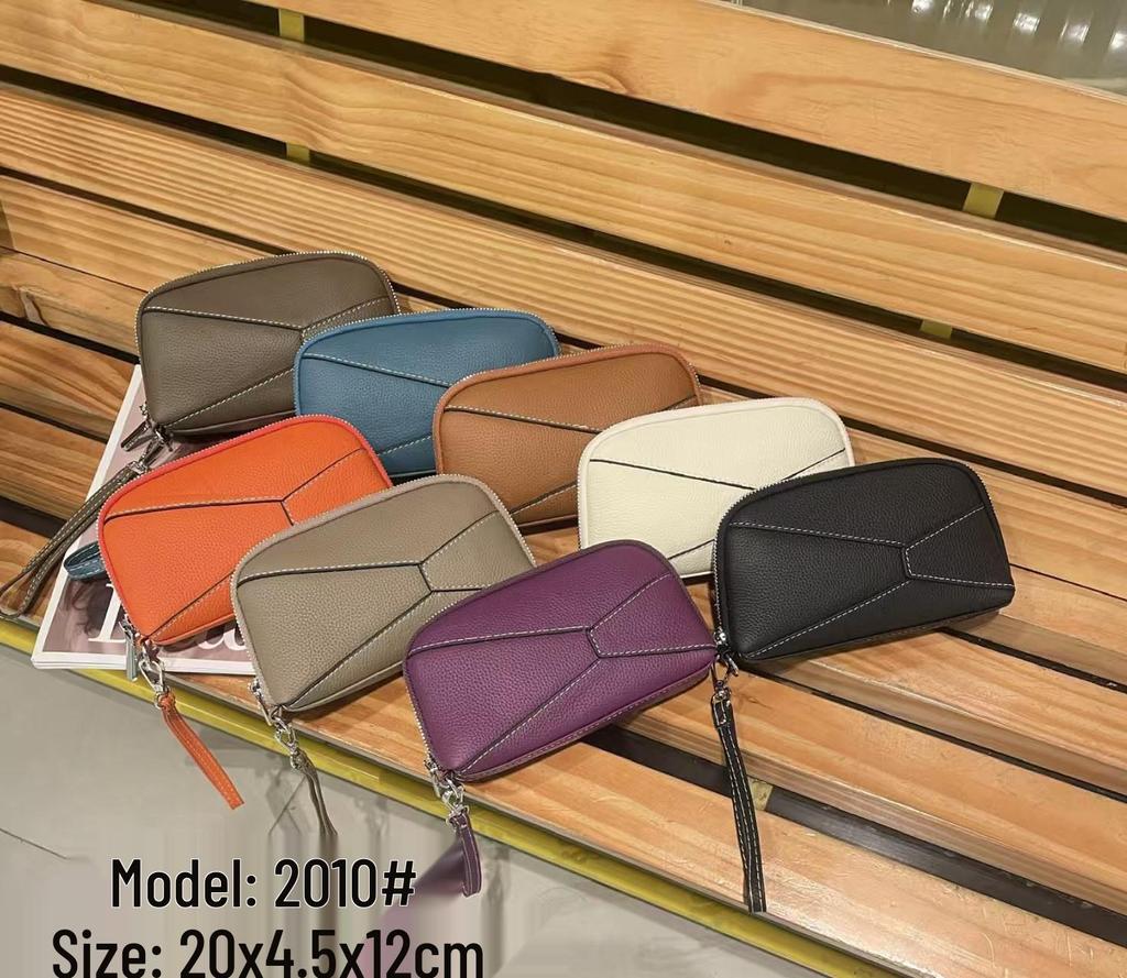 Genuine Leather Women's Wristlet Clutch Handbag & Card Holder