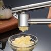Durable Garlic Press for Stir Fry Stainless Steel Presser Effortless Extended Handle Ginger Kitchen Gadget Masher Easy Squeeze Manual Mincer Peeler