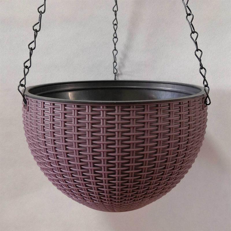 

Flowerpot Plastic Woven Chlorophytum Comosum Wall Hanging Basket Round Flowerpots for Outdoor Garden Balcony Home Decor Tools Medium кофейный