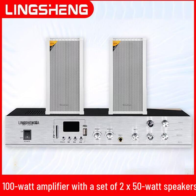 

LINGSHENG Outdoor Waterproof PA System with Amplifier & Sound Columns CN plug (adapter included)