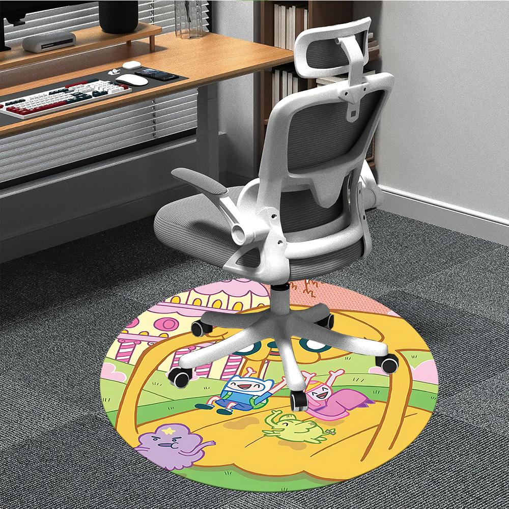 

1PC Adventure Time Office Round Area Rug, Indoor Mat Suitable For Office, Under Office Chairs Bedroom Living Room Home Decor DT1212061 80cm by 80cm