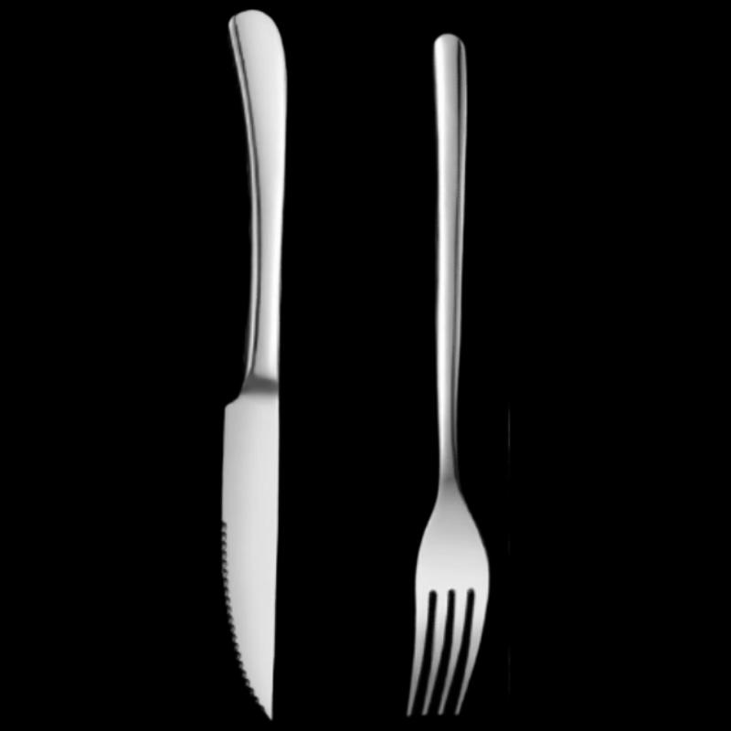 Mengzhang 304 Stainless Steel Steak Knife and Dinner Fork Set