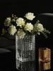 Luxury Geometric Lattice Hydroponic Transparent Glass Small Vase Living Room Household Soft Decoration Flower Ware Terrarium