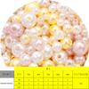 150 peças 3-8mm furo reto abs pérolas redondas imitação de contas para fazer joias