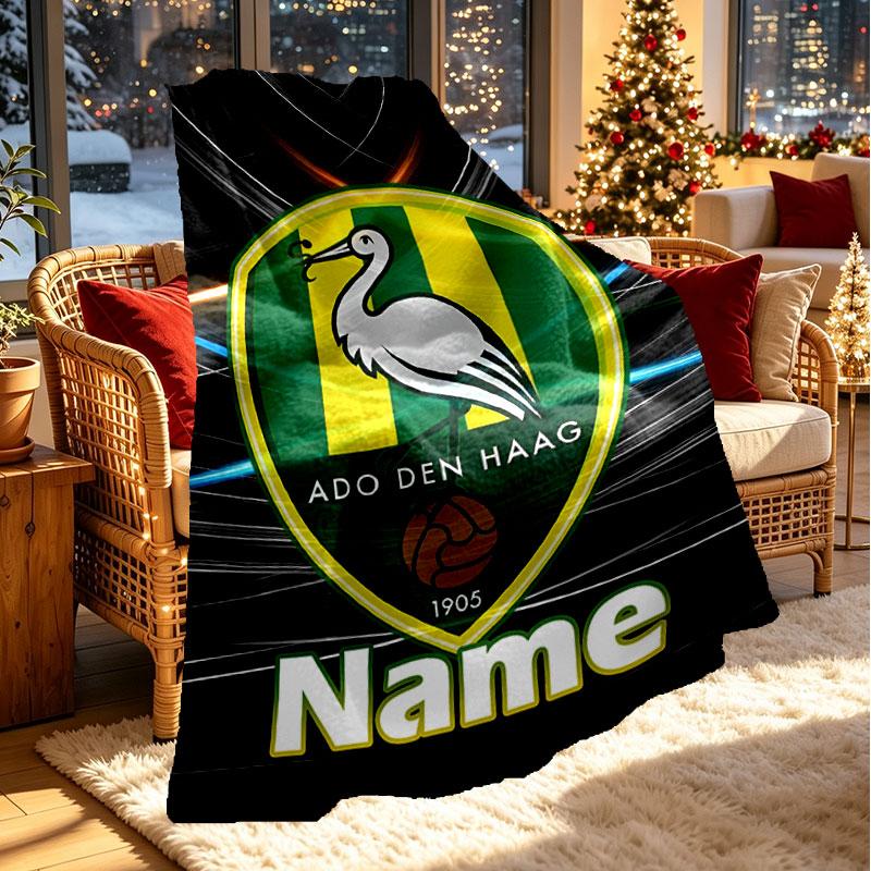 Custom Name Personalized ADO Den Haag Print Blanket, Home Decor, Bedroom, Sofa, Camping, Couch, Gifts for Birthday Christmas