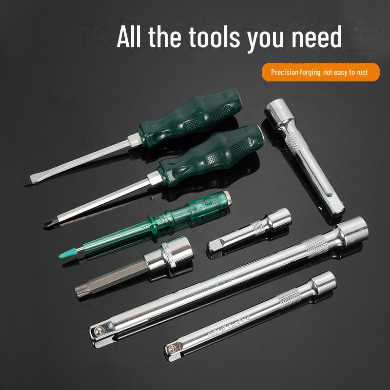 121-Piece Green Ratchet Wrench & Socket Tool Set with 72-Tooth Mechanism for Auto Repair