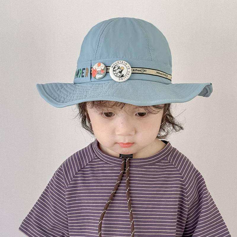 Summer Girls Children's Quick Drying Badge Hat Badge UV Sun Hat Fisherman Hat Baby Sun Protection Thin Style