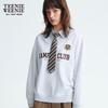 Teenie Weenie Women's College Style Sweatshirt with Detachable Tie