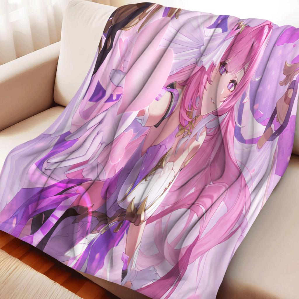 Cartoon Honkai: Star Rail Cyrene Flannel Blanket Warmth Soft Anime Pink Nap Blanket Multifunctional Decoration Blankets