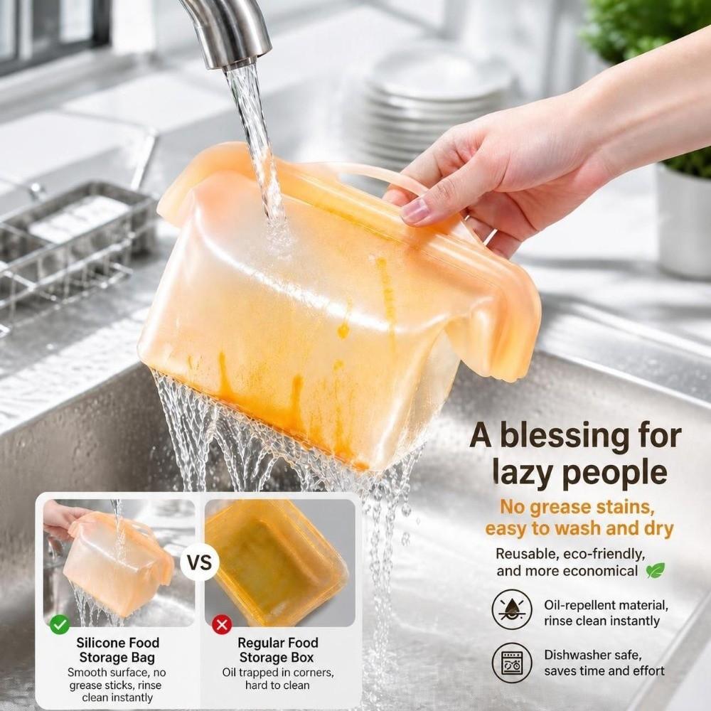 With Handle Fruit Storage Bags Leak-Proof Upright Freezer Bags Freezer Microwave Safe