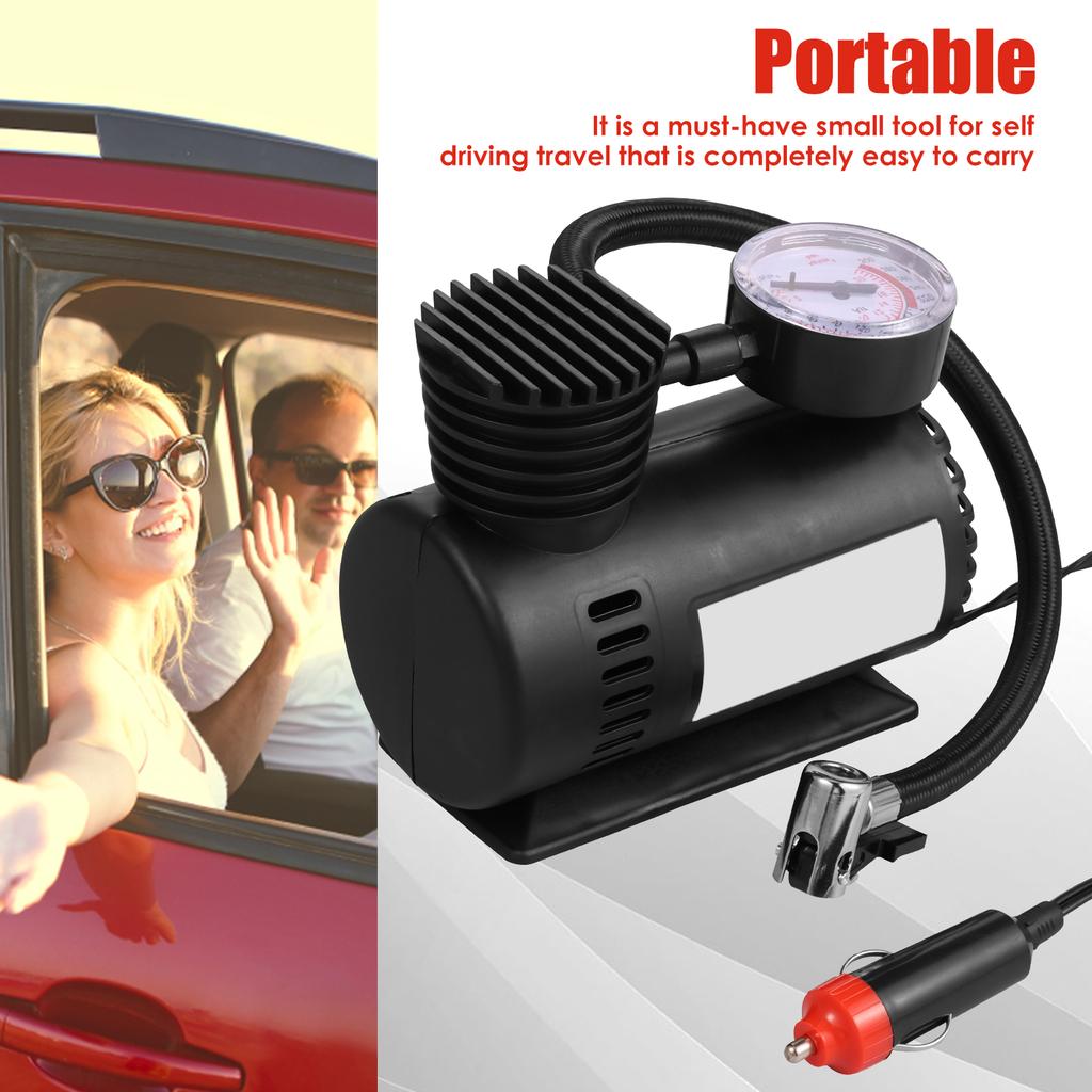 Mini-Reifenaufblaspumpe mit digitalem Manometer 12V tragbar sicher Mehrzweck-Aufblaspumpe geeignet für Kleinwagen