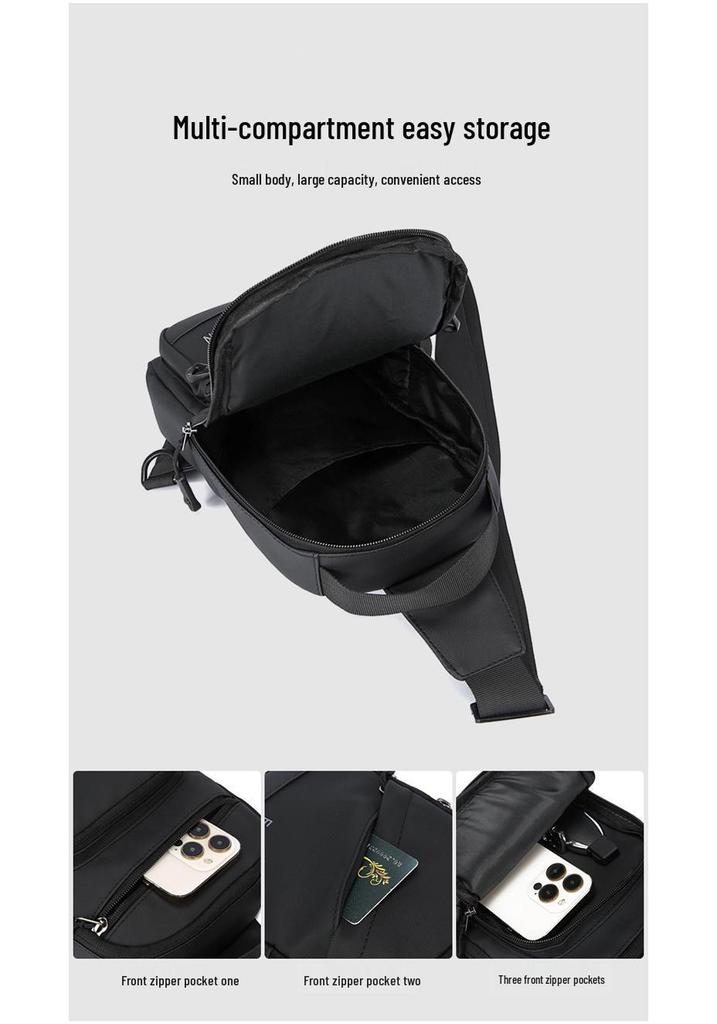 Men's Outdoor Crossbody Sports Phone and Chest Bag with Large Capacity for Casual Cycling and Commuting
