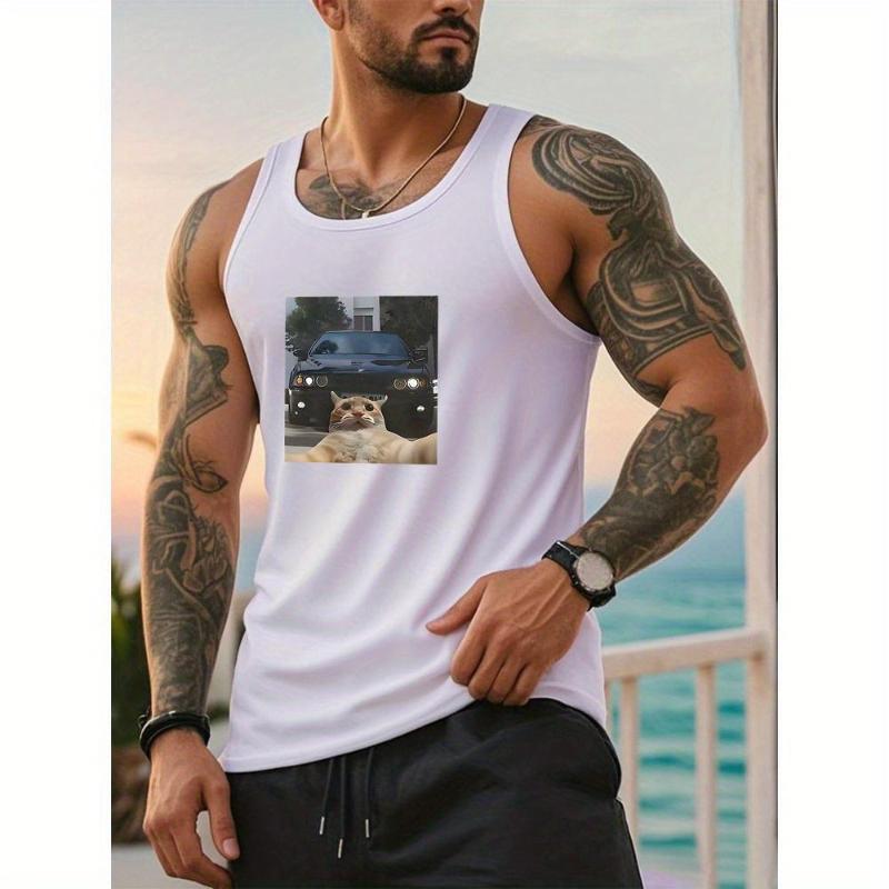 

Идеально для путешествий и многослойности в любое время года, Легкий и универсальный, Мужской компактный танк XXL белый