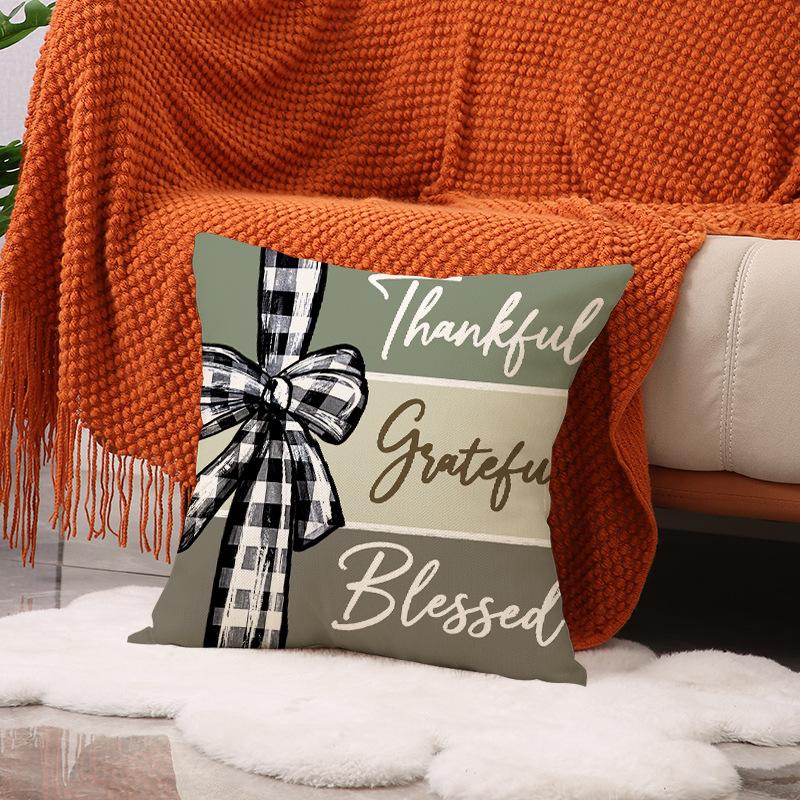 Autumn New Pumpkin Pillow Cover Living Room Decoration Linen Print Cushion Cover Thanksgiving Sofa Cushion