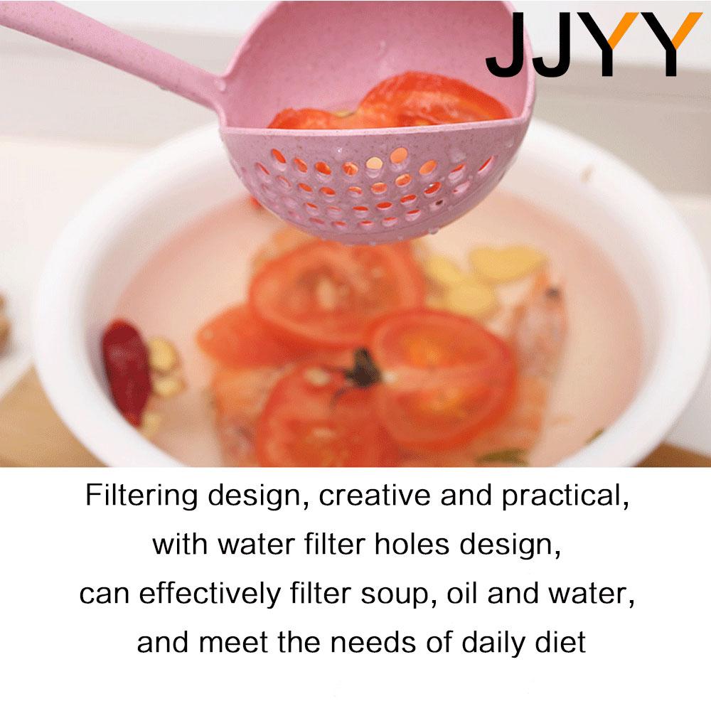 JJYY The 2 in 1 Kitchen Spoon Spoon Long handle Plastic Colander Filter Tableware Hot Pot Spoon