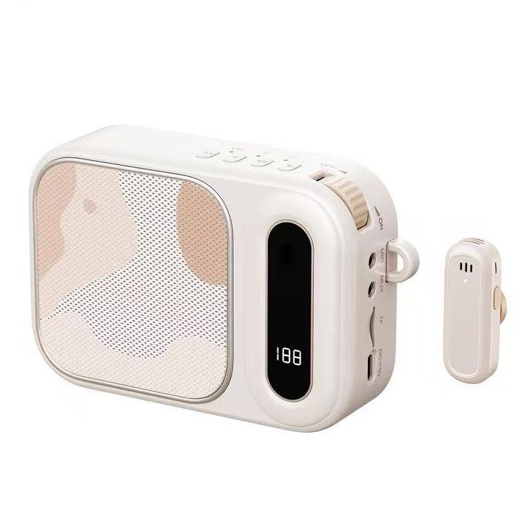 Wireless Portable Lavalier Microphone Voice Amplifier Speaker, High Quality Sound, Rechargeable Hands-free Mini PA System for Teaching, Tour Guide