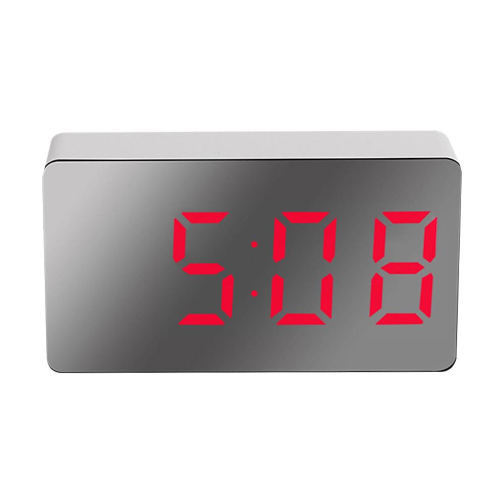 Led Mirror Alarm Clock Mini Home Decorative Electronic Digital Alarm Display Time Night Desktop USB Clock Desk Bedroom Decor