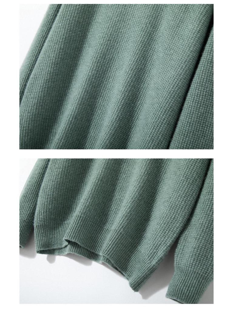 Men's Pure Cashmere Autumn/Winter Round Neck Sweater - Thick Knitted Long Sleeve Pullover