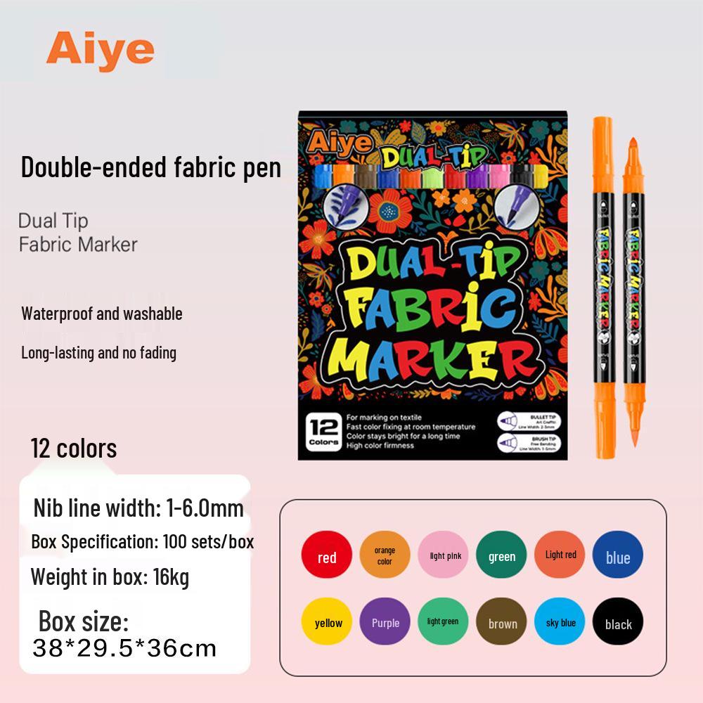 36 Fabric Markers - Washable, Non-Fading & Waterproof for Color Painting On Clothes & T-shirts