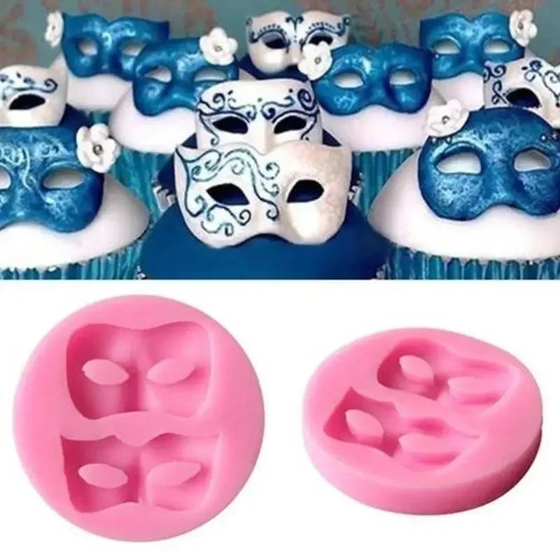 Maska Forma Silikonowa Makijaż Halloween Motyw Balu Forma do Cukru na Ciasto Narzędzie do Pieczenia Czekolady DIY Ręcznie Robiona Forma do Mydła Hurt