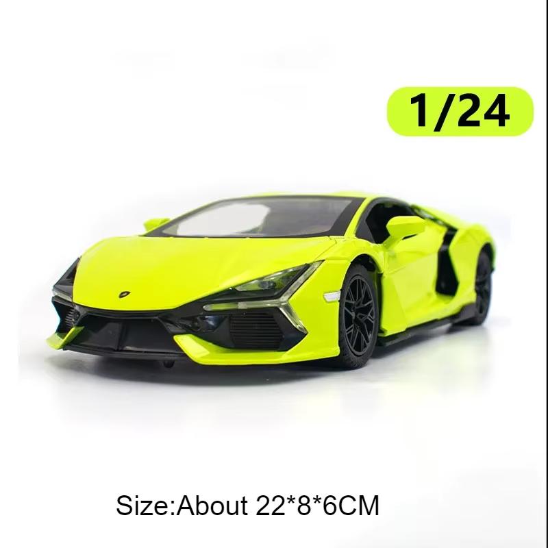 1:24 Voitures Modèles Jouets Lambor Revuelto Bolide en Alliage Moulé Sous Pression Avec Son Lumière Rappel Portes Ouvertes Voiture de Sport Miniature Cadeaux pour Garçon