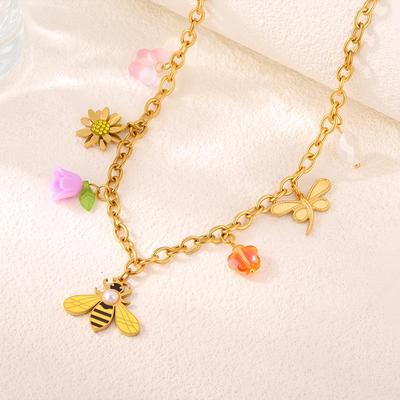 Butterfly Titanium Steel Necklace - European & American Pastoral Style for Women