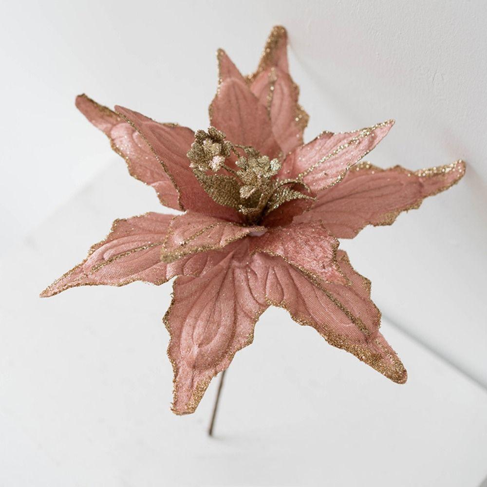 Blumenkopf Künstliche Weihnachtsblumen Mehrfarbig Weihnachtsbaumschmuck Partyzubehör