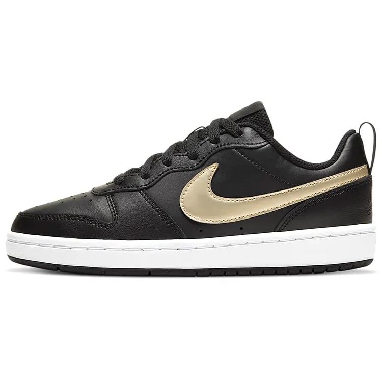 Nike Court Borough Low 2 Grade School 'Black Metallic Gold Star' (Unisex) Black / Metallic Gold Star Skate Shoes BQ5448 011