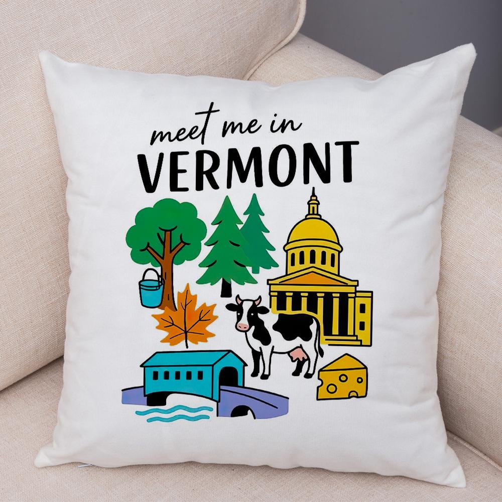 North Carolina Design Pillowcase Double Print Oklahoma Theme Cushion Cover Soft Plush North Dakota Style Pillowcase for Sofa