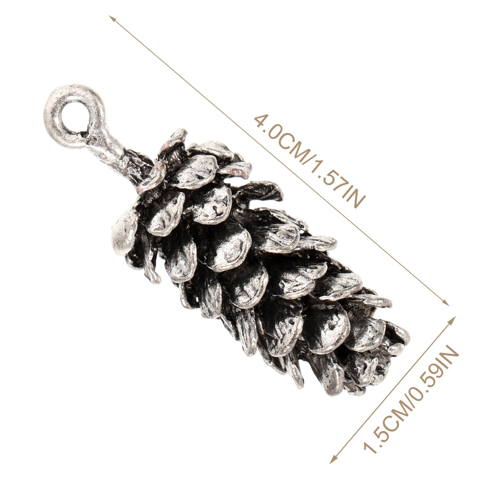 

10Pcs Novelty Jewelry Charms Pine Cone Shape Alloy Pendants for DIY Necklace Bracelet Earring Craft Jewelry Decoration Making серебряный