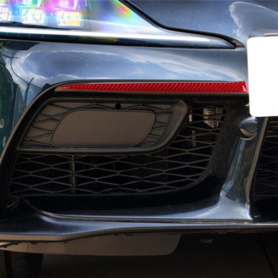 2Pcs Red Carbon Fiber Front Face Bumper Cover Trim Strip For Toyota Supra A90