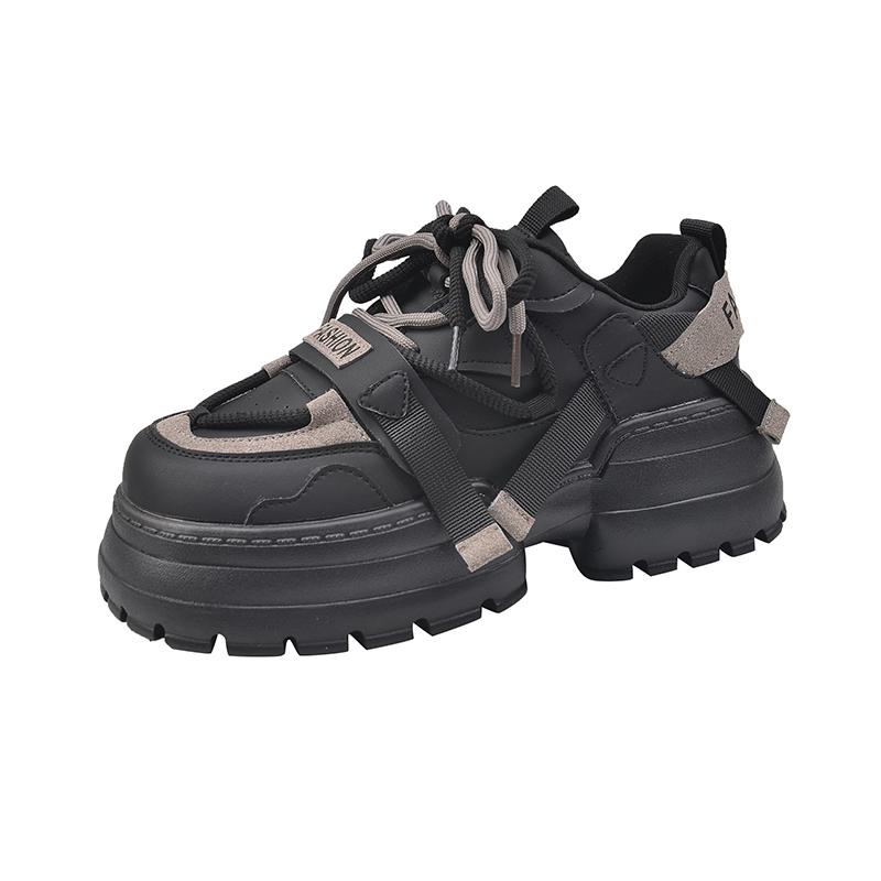 

2026 New Women Thick Soled Shoes Vulcanized Sports Running Shoes Breathable Casual Comfortable Height Increasing Shoes 35 серый