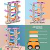 Six Layer Bright Color Glide Car Wooden Construction Toy For Kids Play And Development