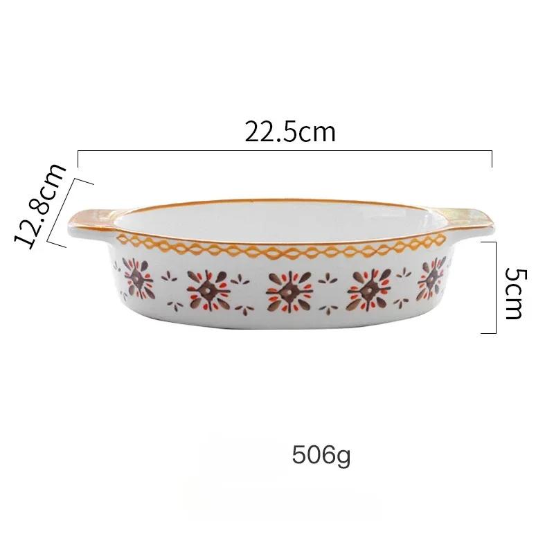 Rectangular Baking Tray Oven Kitchen Baking Tool Ceramic Roasting Lasagna Pan With Handle Baking Dish