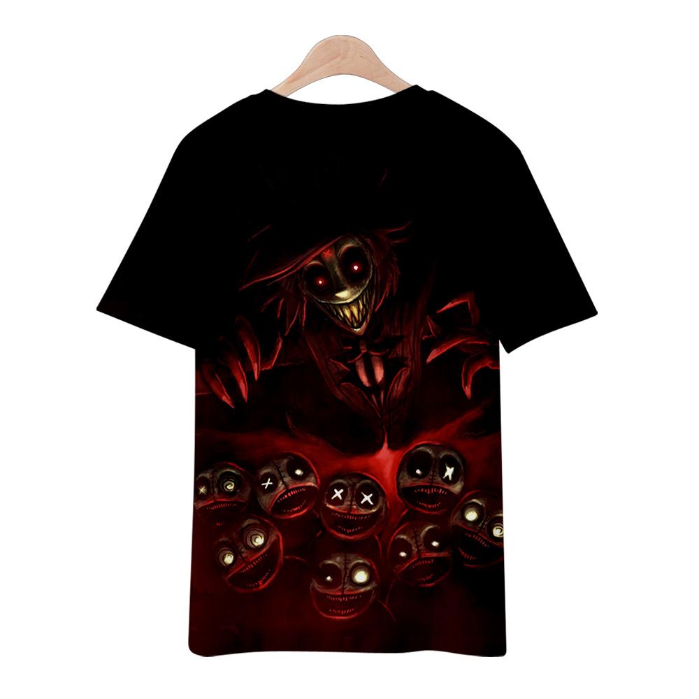 Hazbin Hotel Anime Damen Herren T-Shirts Grafikshirt Cartoon bedruckt O-Ausschnitt Übergroße kurze Ärmel Mode Herrenbekleidung Streetwear