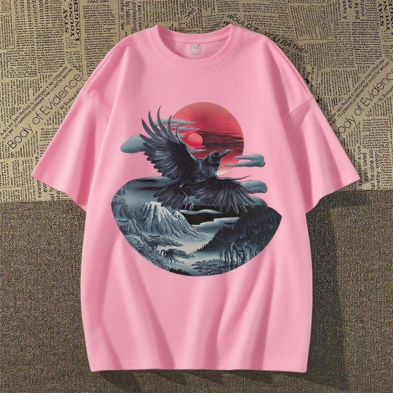 

2025 American Devil Style Printed Short-sleeved Summer Casual Fashion Top Crew Neck Cotton Cool Breathable T-shirt 4XL