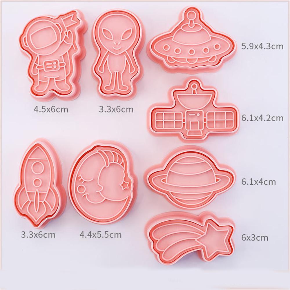 

8 шт. Космический астронавт Трафарет для печенья 3D Трафарет для печенья Пластиковый трафарет для выпечки