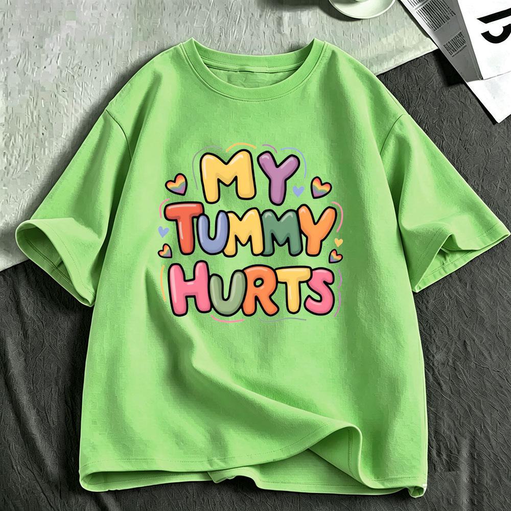 Mein Bauch tut weh Lustige Meme T-Shirts Unisex Unisex Kleidung Mode Lässig T-Shirt Baumwolle Oversized Kurzarm T-Shirts Streetwear