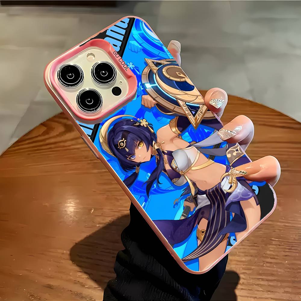 

Чехол для телефона Genshin Impact с Кэндис Для iPhone 17 16 15 14 13 12 11 Plus Pro Max Разноцветный Лазерный Аврора Ударопрочный Чехол Funda iPhone14pro